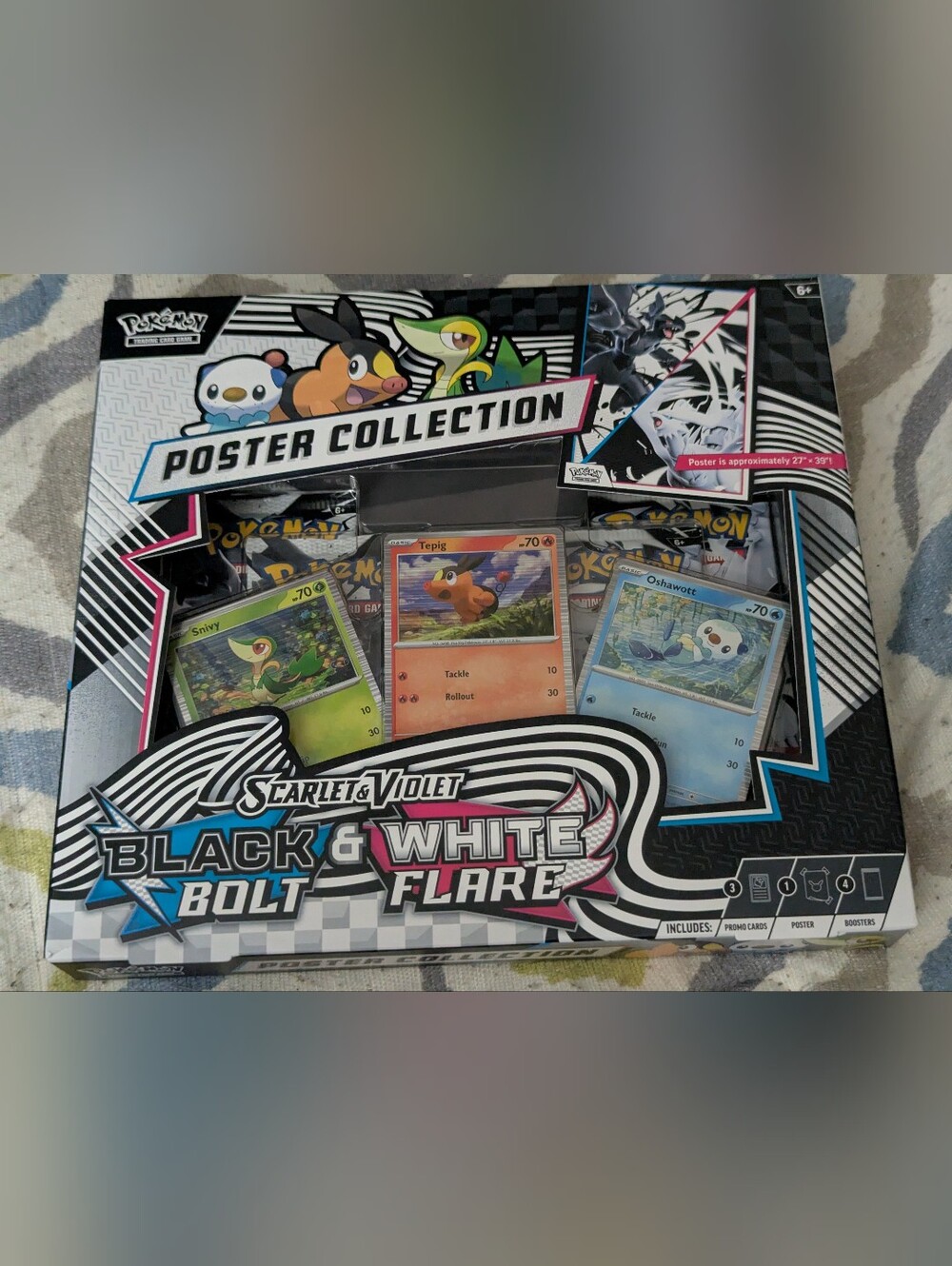 Pokemon Scarlet & Violet Black & White Poster Collection Box - 4 Pack of Cards